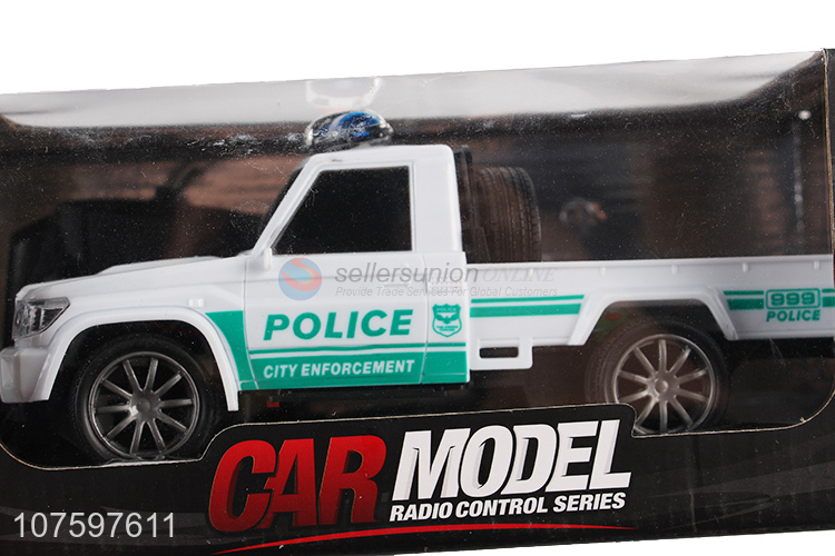 Most popular 1:18 4-way remote control police pickup truck toy with light