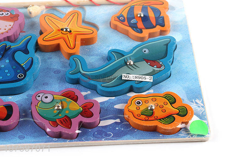 New products educational woooden magnetic fishing puzzle toys for toddlers