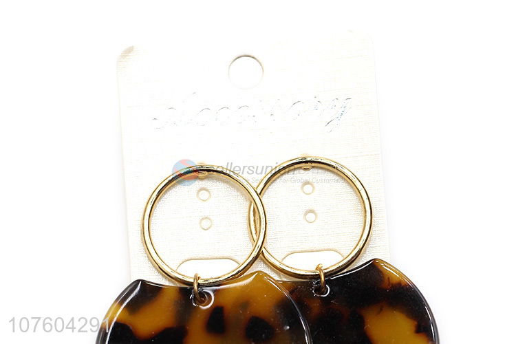 Popular products amber color round statement earrings geometric earrings