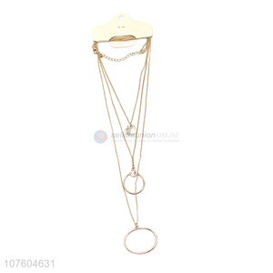 Low price 3 tier chain necklace choker circle ring pendant necklace