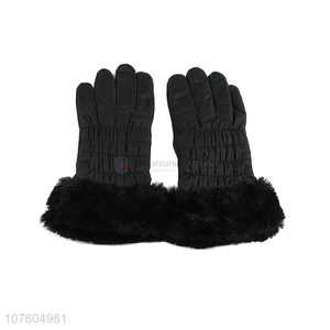 Hot products fashion winter warm gloves driving gloves with faux fur