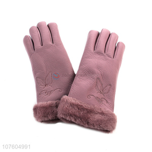 Latest arrival winter gloves faux fur fleece gloves fashion women gloves