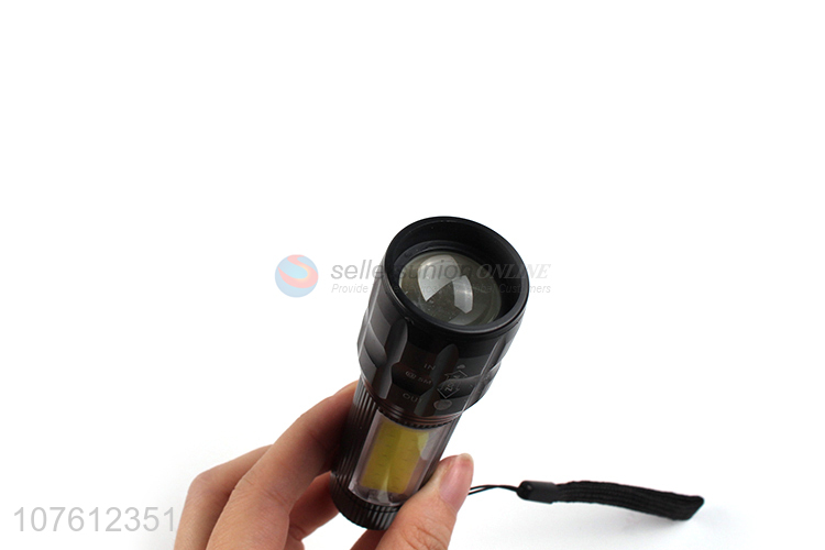 Hot selling rechargeable aluminum flashlight outdoor super bright zoom cob flashlight