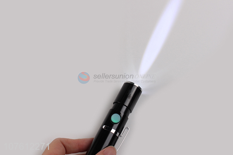 New products portable mini usb charging aluminum flashlight with clip