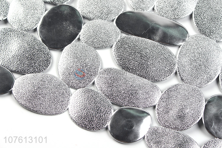 High quality novelty silver stone bath mat 100% pvc shower mat