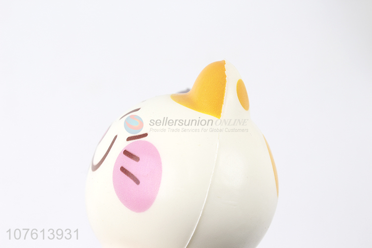 High-value cartoon colorful white and Pink cat shape rebound toy