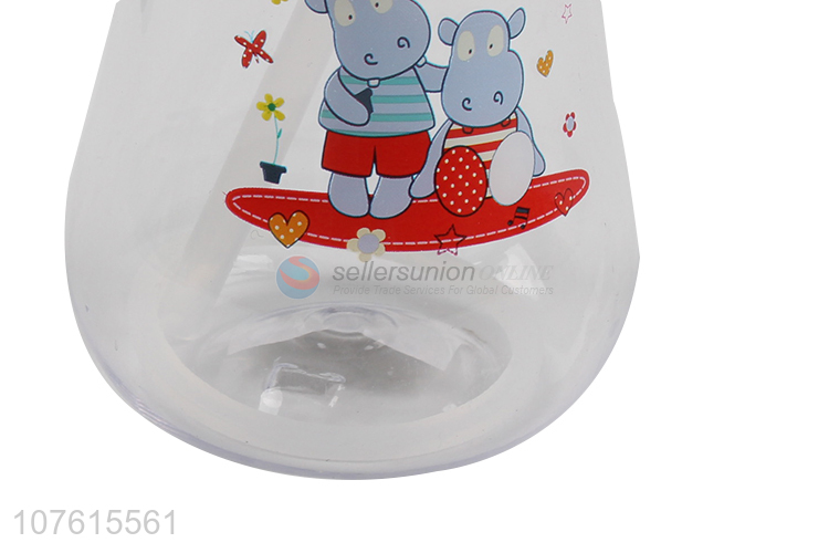 Promotional kids cartoon plastic drinking bottle water bottle with straw