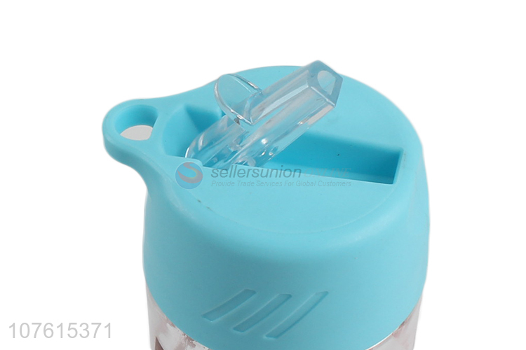 Custom logo portable exquisite plastic drinking bottle straw water bottle