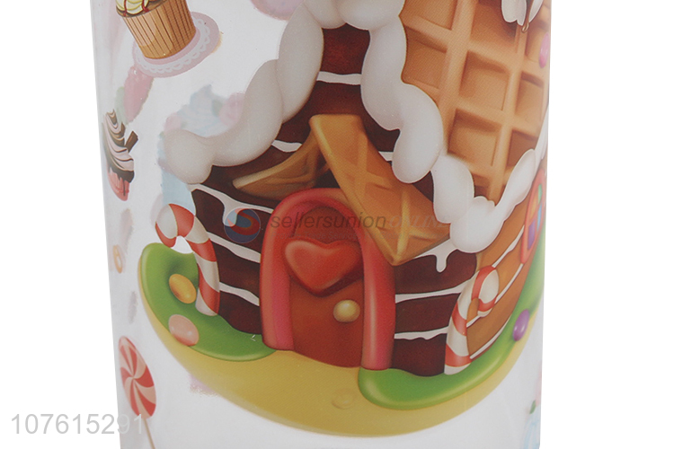 Promotional delicate printing plastic water bottle for women and girls