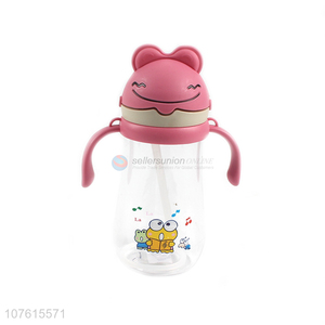 Wholesale lovely cartoon children plastic straw water bottle for <em>baby</em>