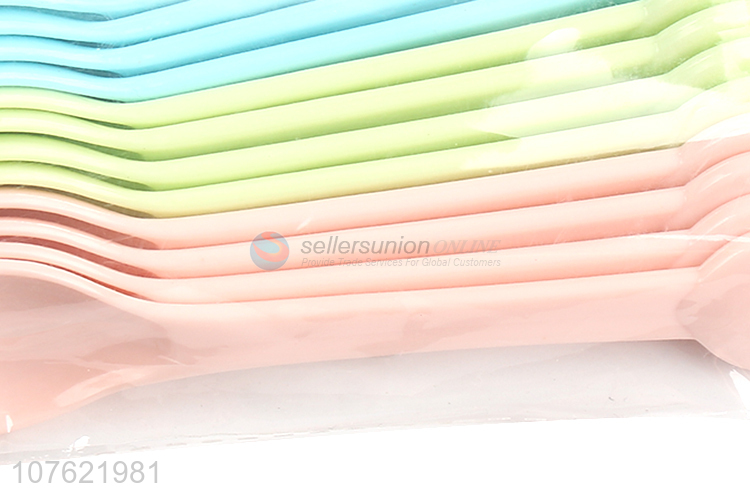 Low price macaron color disposable plastic spoon ice cream spoon