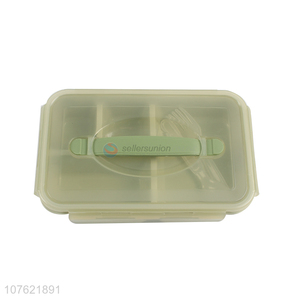 New products 4 compartments food grade plastic lunch box with spoon