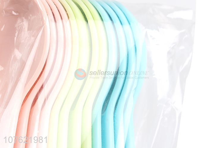 Low price macaron color disposable plastic spoon ice cream spoon