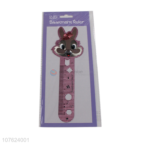 New product multi-function cute rabbit shape popular 3D bookmark laser ruler for office and school