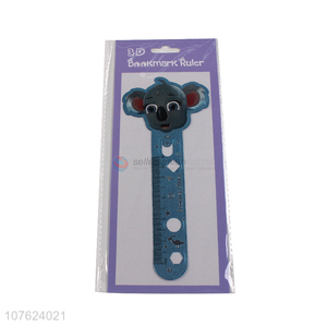 Promotional factory price 10 cm scale with pattern variegated band 3D bookmark laser ruler
