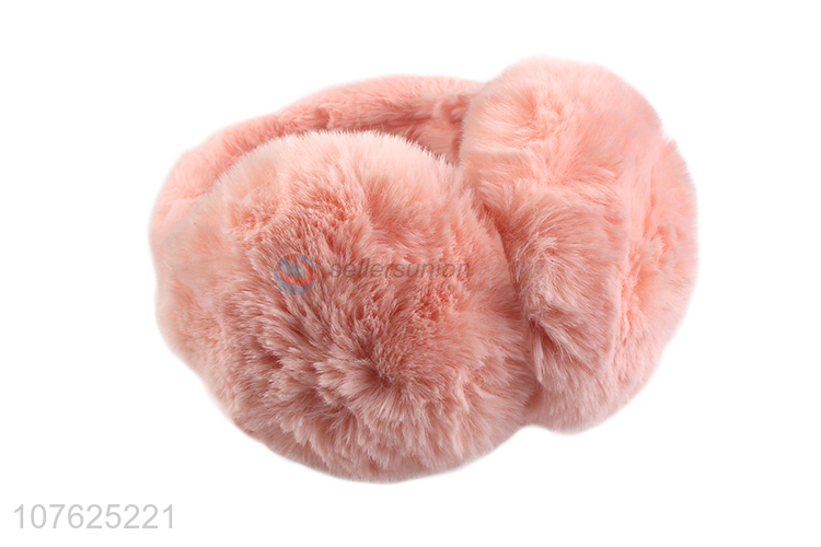 Hot selling foldable faux fur earmuff plush ear muff for winter