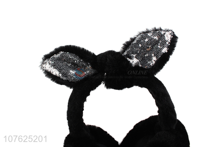 Hot sale fashion sequin ear warmer winter warm plush ear muffs