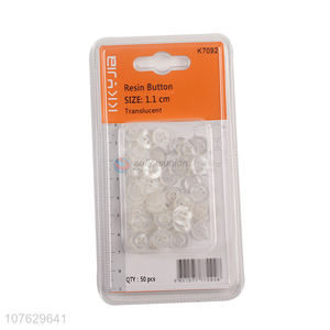 Good sale 11mm round clear resin buttons garment accessories