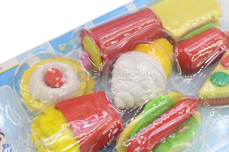 Popular Mini Western Fast Food Shape Eraser Kids Pencil Eraser