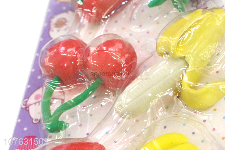 Custom Simulation Fruit Colorful Eraser For Sale