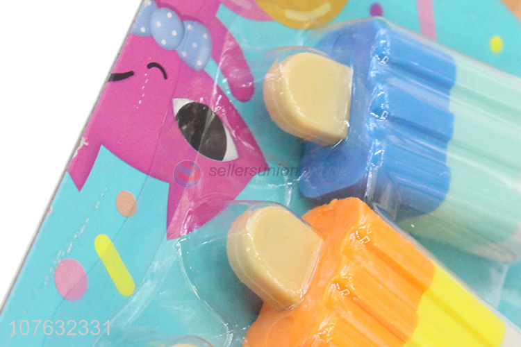 Wholesale Colorful Ice Cream Shape Eraser Fashion Pencil Eraser