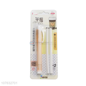 New Design Pen Shape Press Type Eraser Set