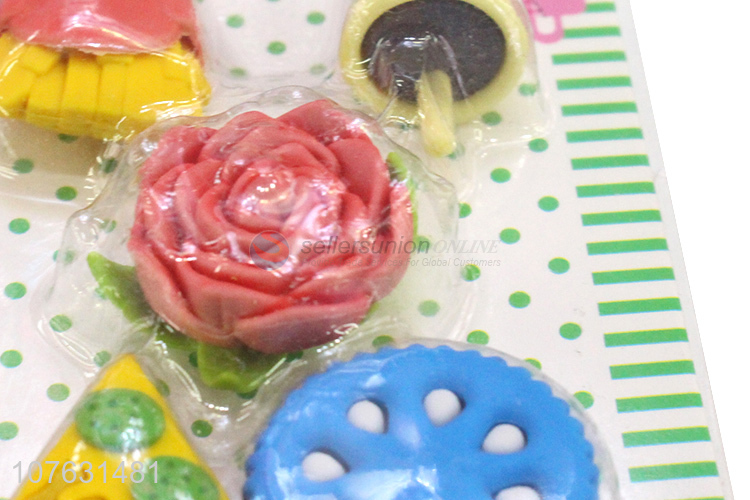 Good Sale Delicious Food Shape Colorful Eraser For Students