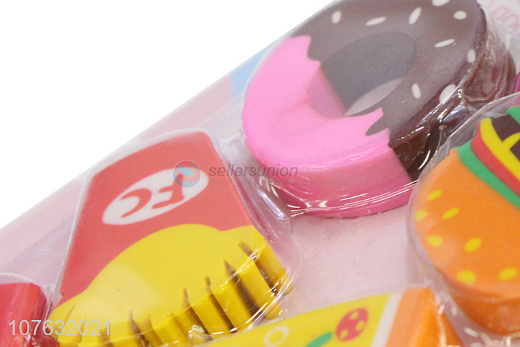 Best Selling Delicious Food Series Eraser Set For Kids