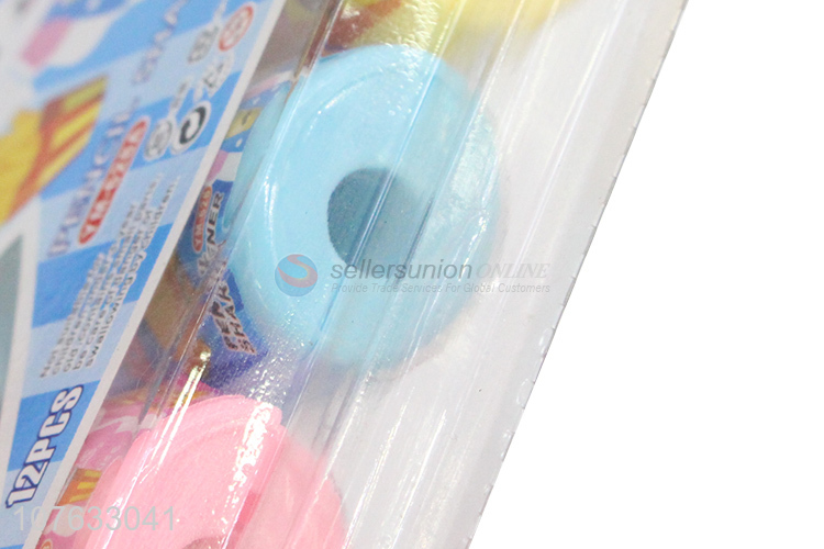 Wholesale 12 Pieces Colorful Fries Shape Plastic Pencil Sharpener Set