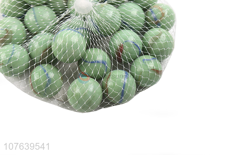 Low price cream green flower solid glass ball marbles