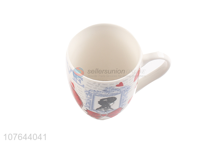 Wholesale color ceramic coffee tea cups with handle for home