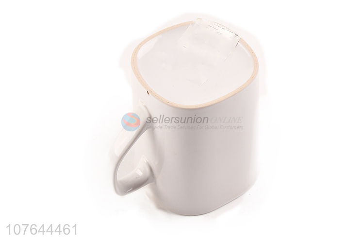 Simple design white drinking ceramic water cup milk mug