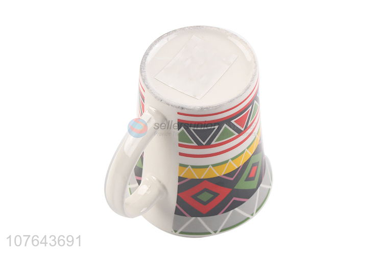 Creative design colourful durable ceramic water cup for daily use