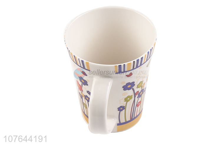 Best selling flower printing cheap price ceramic water cup coffee cup