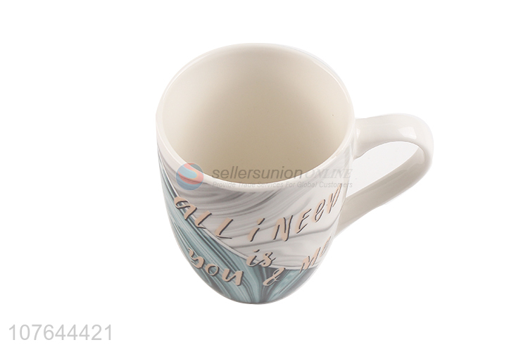 Best selling creative printing ceramic water cup tea cup with top quality