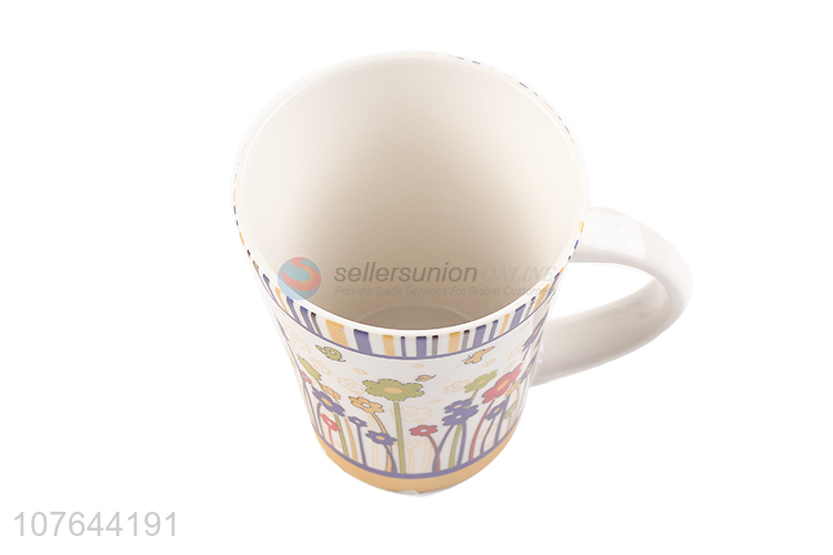 Best selling flower printing cheap price ceramic water cup coffee cup