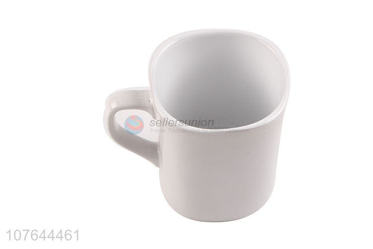Simple design white drinking ceramic water cup milk mug