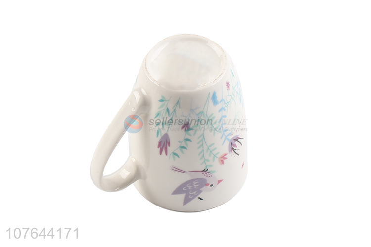 Beautiful flower printing good quality ceramic cup coffee cup