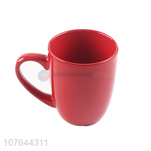 Simple design red good quality ceramic water cup with low price