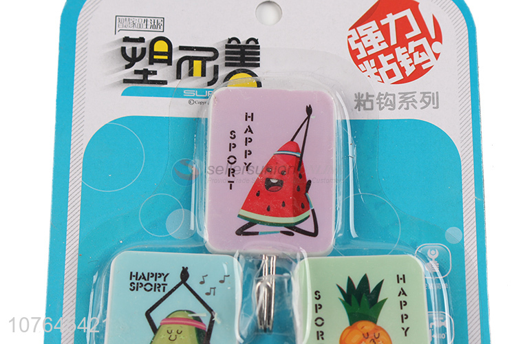 Cartoon Fruit Pattern Sticky Hook Multipurpose Wall Hook