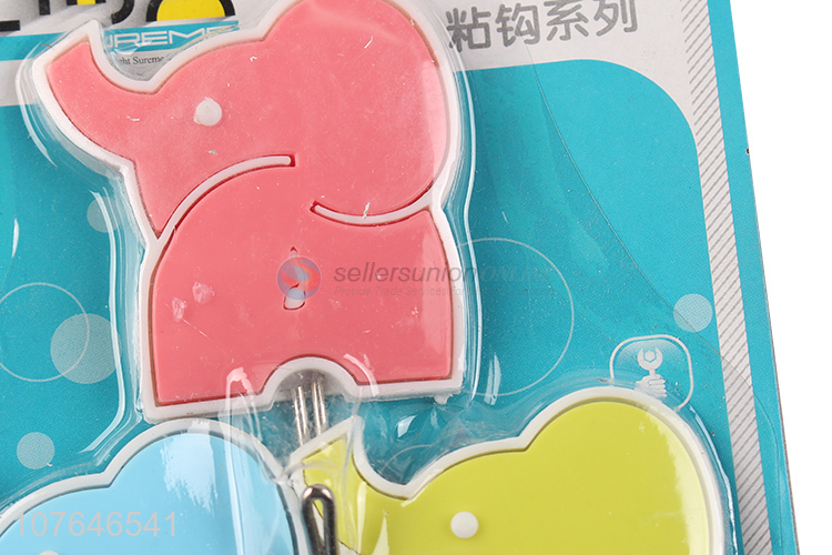 Wholesale Cute Elephant Shape Sticky Hook Colorful Adhesive Hook