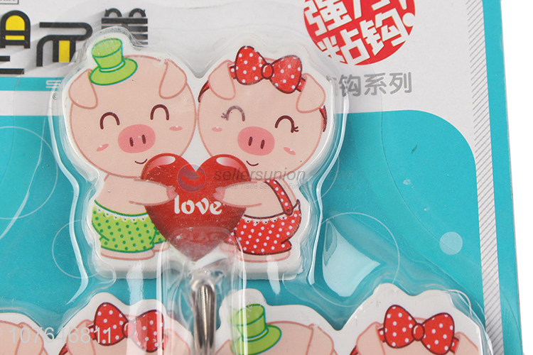 Wholesale Lovely Pig Shape Sticky Hook Strong Adhesive Hook