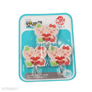 Wholesale Lovely Pig Shape Sticky Hook Strong Adhesive Hook