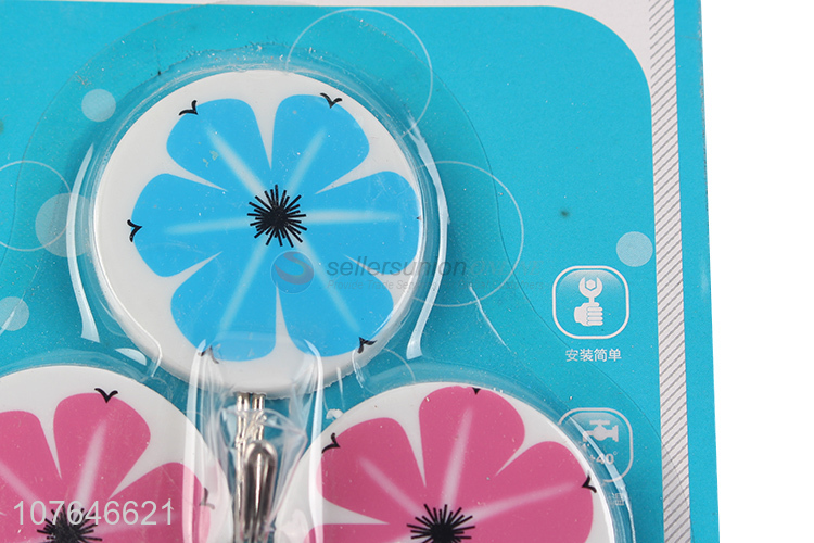 Hot Sale Flower Pattern Sticky Hook Fashion Coat Hanger