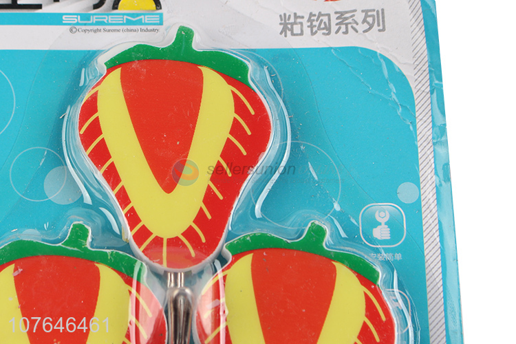 Fashion Strawberry Shape Sticky Hook Cute Adhesive Hook