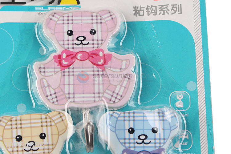 Cute Bear Shape Strong Adhesive Hook Sticky Hook Hat Hook
