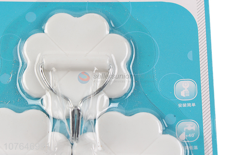 Wholesale White Flower Shape Super Strong Adhesive Hook Sticky Hook