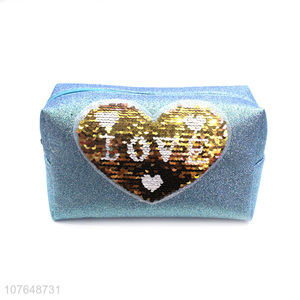 Best Quality Glitter Makeup Bag With Sequins For Ladies
