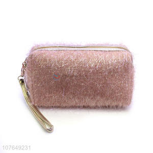 Hot Selling Pink Fluffy Makeup Bag Ladies Cosmetic Bag