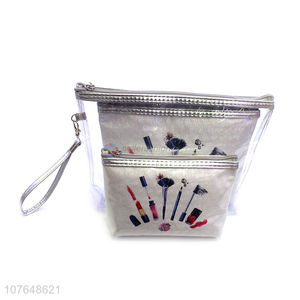 Wholesale 3 In 1 Clear Pvc Makeup Bag Set For Travel